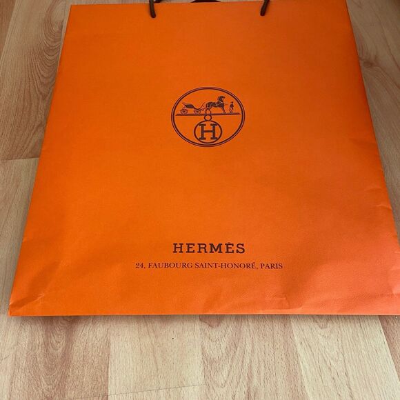 Hermes Paper Shopping Bag - orange large (18.5" x 16.5" x 6.75") [N] - Picture 2 of 6